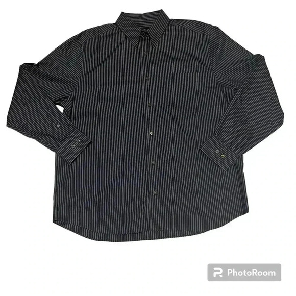 EDDIE BAUER wrinkle resistant dark gray long sleeves mans shirt size Large - Picture 1 of 4